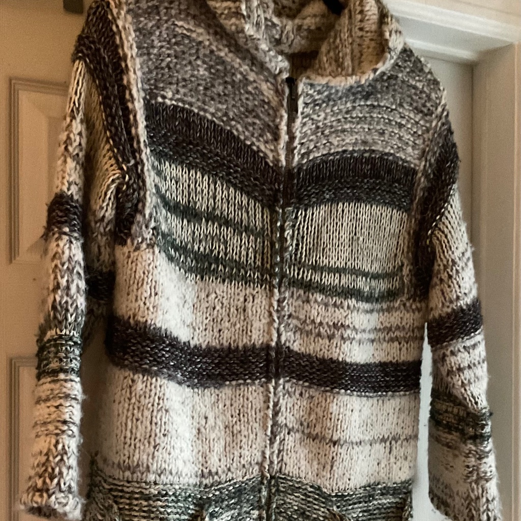 Isabel Marant Etoile Persan Cardigan Zip Up Ivory Thick Hooded Sweater Sz Eu 38